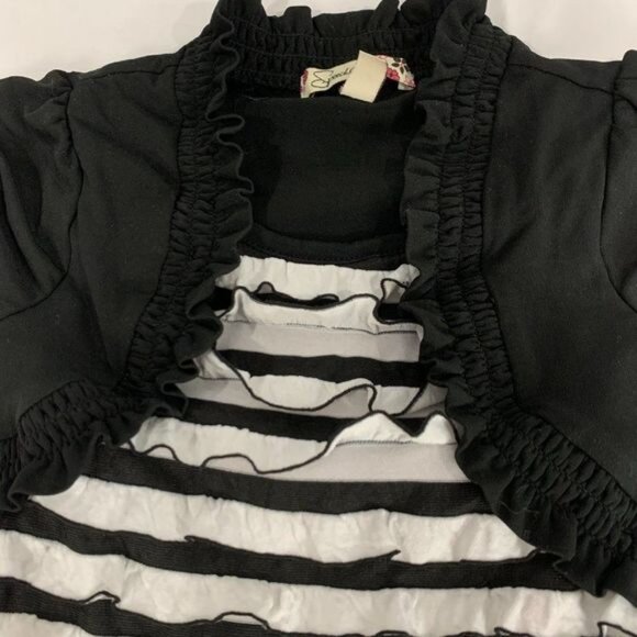 Speechless Girls Black & White Striped Dress With Ruffle Details Size 5 - Picture 2 of 6